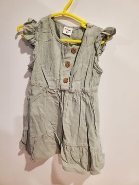 Free PatPat 2t Light Sage Ruffle Sleeve Dress